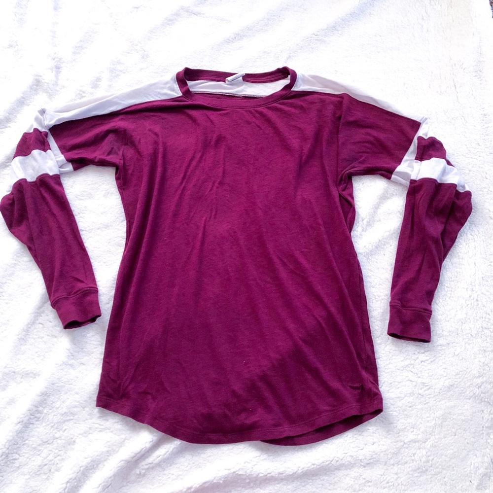 Victoria’s Secret PINK Maroon Long Sleeve Cozy Tee